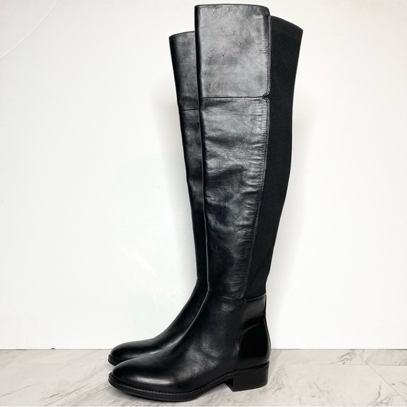 New! Sam Edelman Pam Over the Knee Black Leather Boot 5.5 - Picture 1 of 15